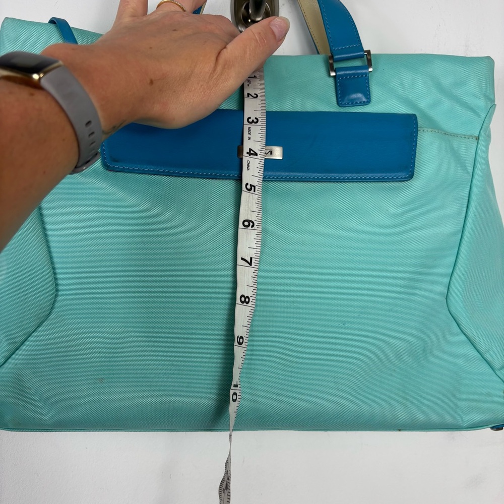 TUMI Sky Blue Tote Bag Laptop Bag Briefcase Travel Bag Pop Of Color Bright - Picture 9 of 10